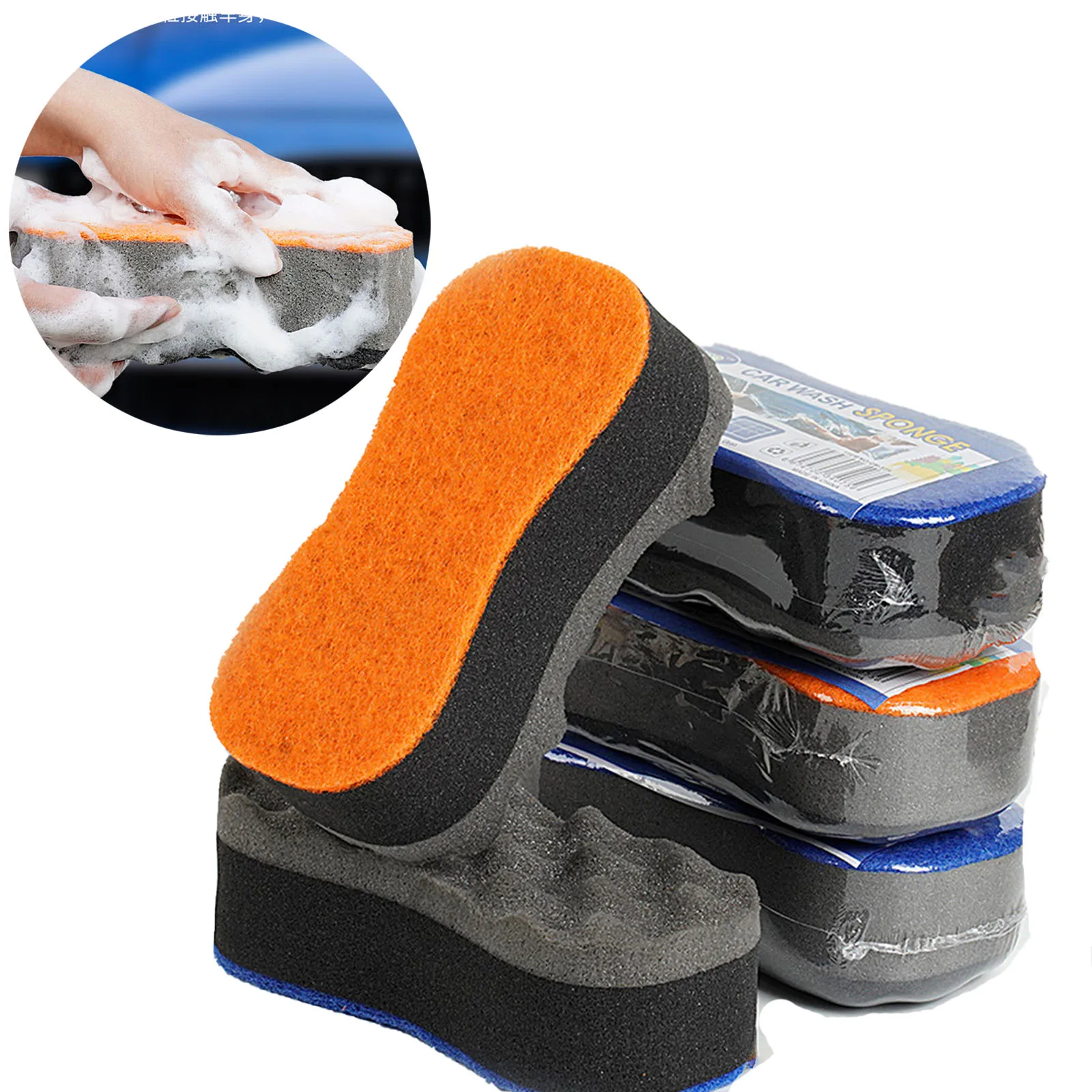 

Three Layers Of Thickened Wavy Car Wash Sponge Foam Dust Removal Cleaning Tool Car Motorbike Cleaning Sponge Brush For Car Wash