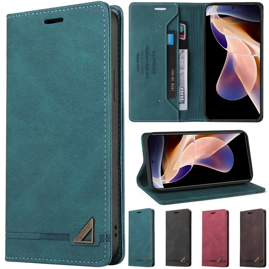 

For Xiaomi Redmi 12 12C 10C Note 12S 11 Pro 10S 9 Pro 8T Poco X5 Pro F5 13T Wallet Anti-theft Brush Magnetic Flip Leather Case