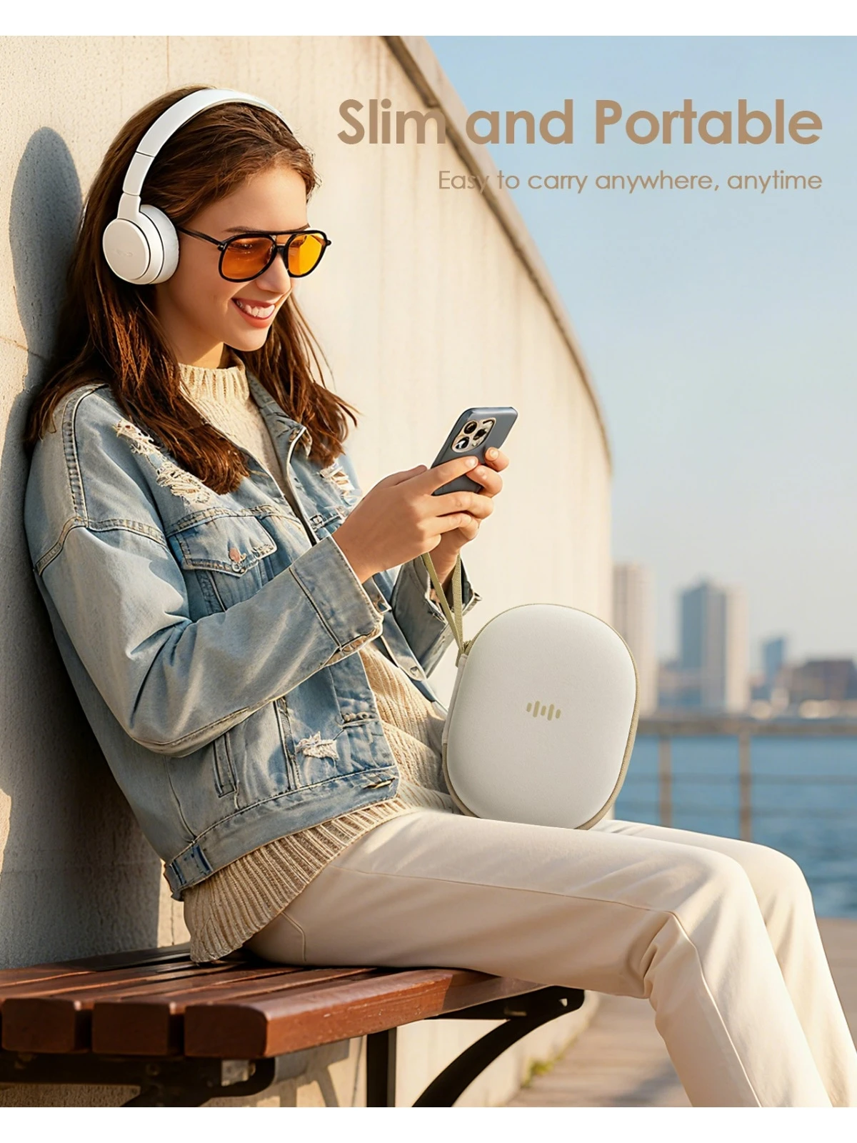 Semi-Foldable Headphones Hard Case for Sony WH-1000XM4, Soundcore Q30, Bose QC Ultra, Shockproof EVA Shell Travel Storage Bag