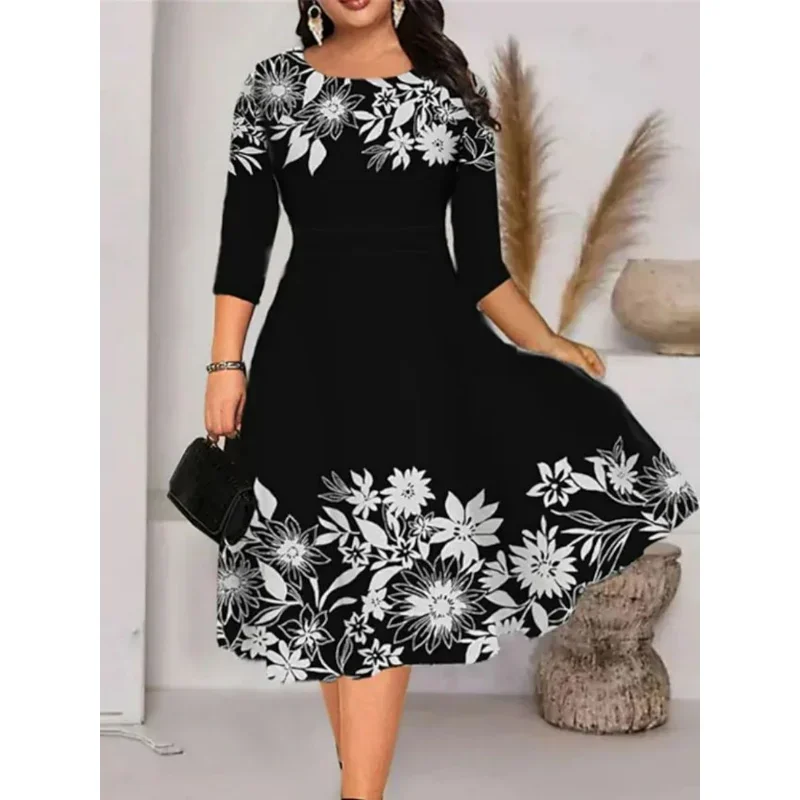 

Party Dress Women Spring Summer V-Neck Long Sleeve Elegant Fashion Printing Loungewear Ladies Maxi Dress Streetwear Dropshipping