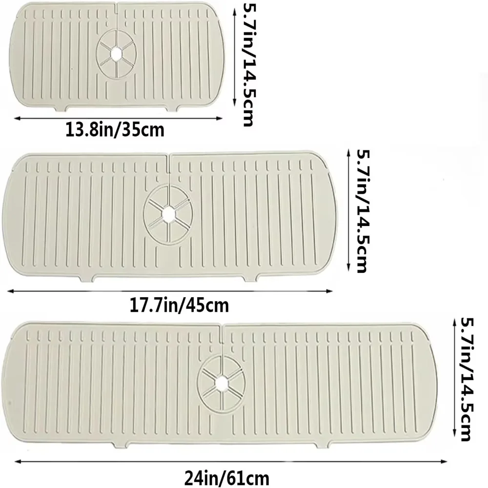 Silicone Tap Mat,Sink Splash Guard,Kitchen Tap Silicone Drain Mat, Silicone Tap Handle Drip Catcher Tray, Tap Mat for Kitchen Kitchen