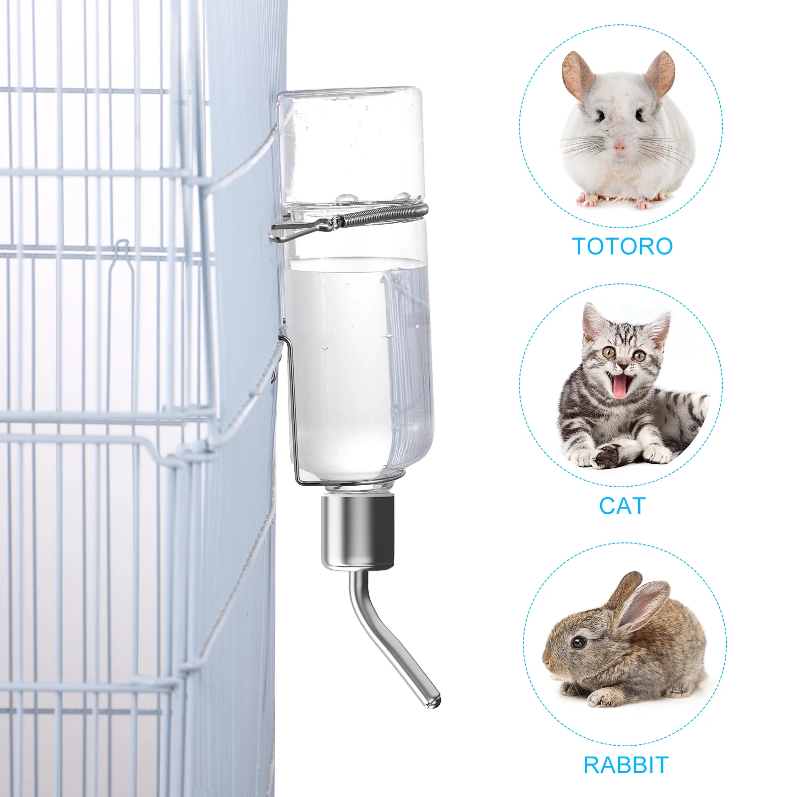 2Pcs Rabbit Water Bottle Water Dispenser Feeder Guinea Pig Bottle No Drip Pet Hanging Bottle Guinea Pig Bunny small animal water bottle pet drinking bottle rabbit drinking bottle