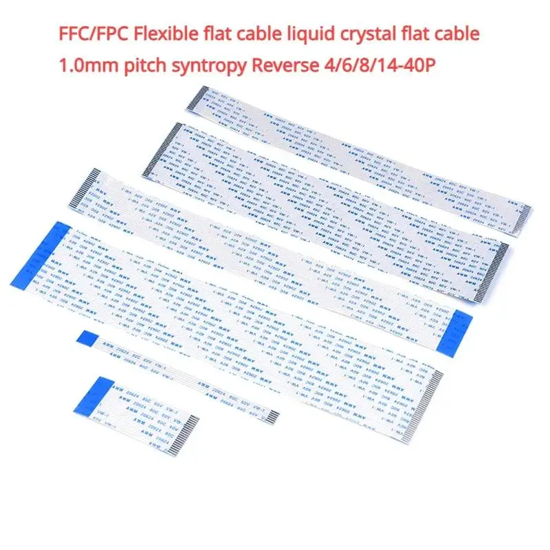 

FFC/FPC Flexible flat cable crystal flat cable 1.0mm pitch syntropy Reverse 4/6/8/14-40P