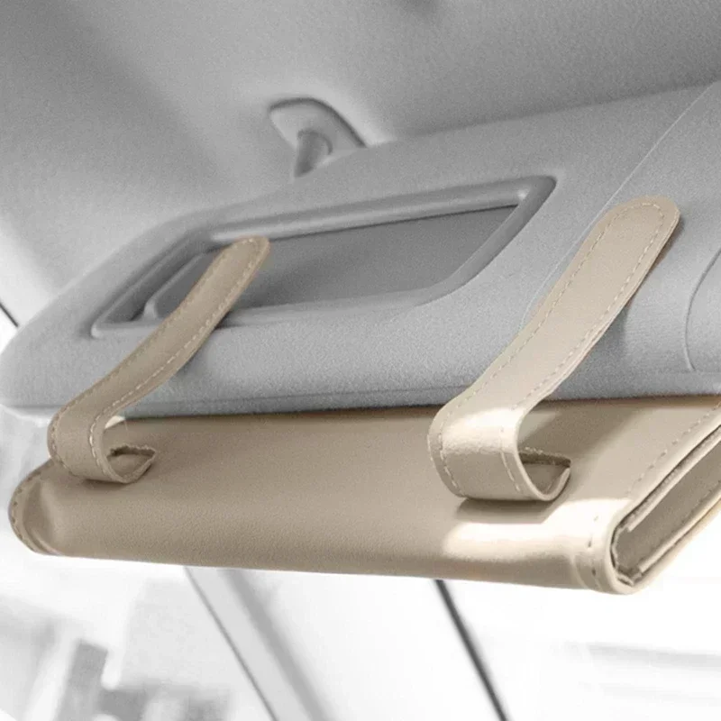 1Pcs Universal Car Sun Visor Hanging Tissue Box Holder PU Leather Car Tissue Boxes Auto Interior Storage Decoration Accessories