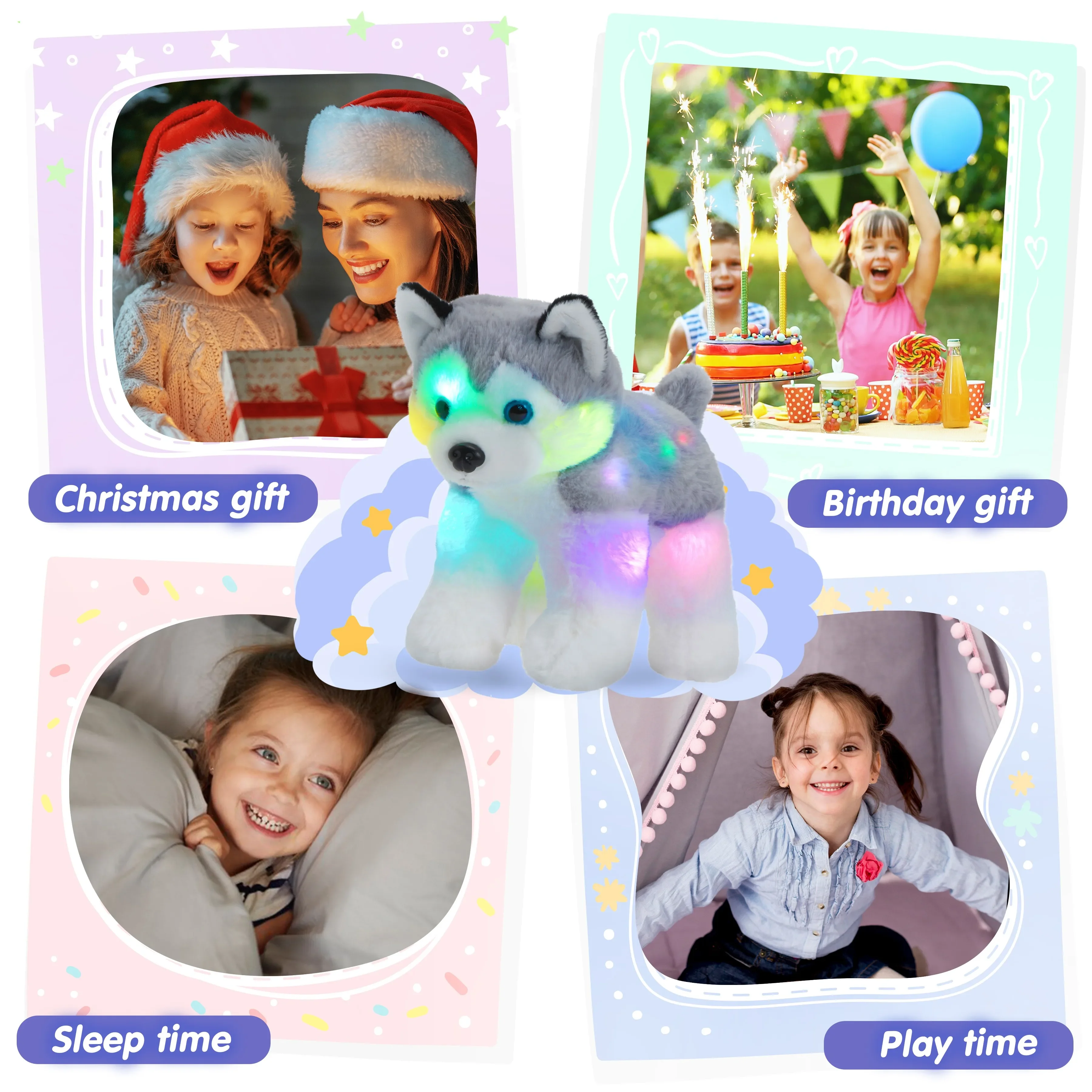 32cm LED Light Musical Dog Doll Plush Toy Super Soft Cute PP Cotton Stuffed Animals Birthday Gift for Girls Toy plush toy