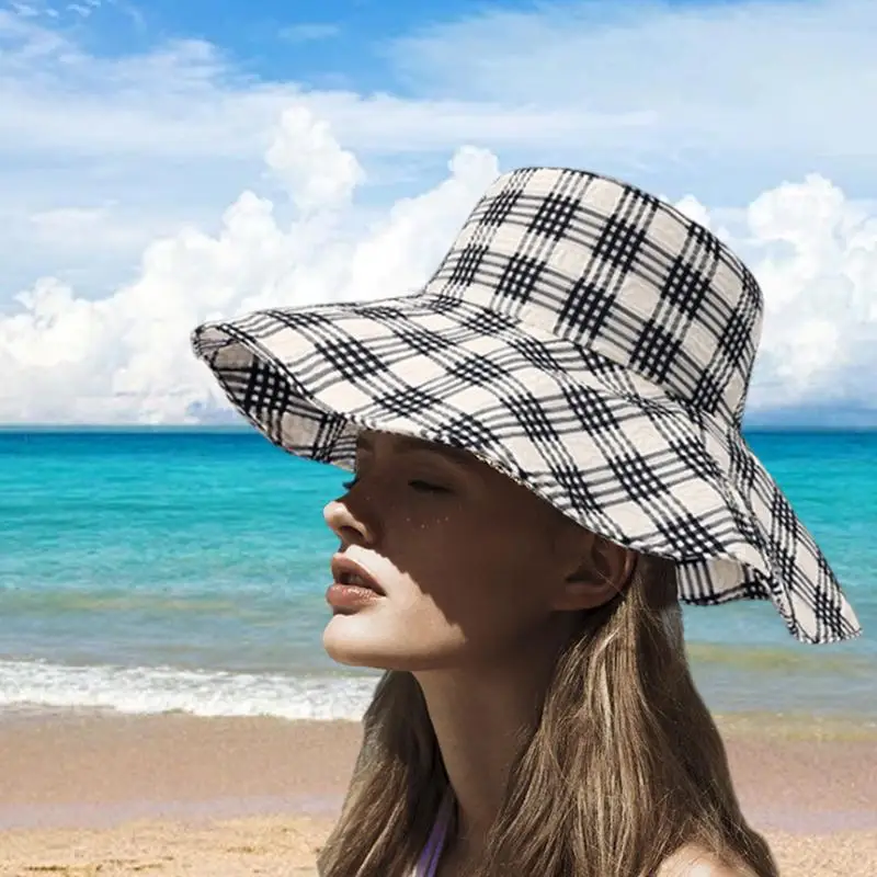 Wide Brimmed Beach Hat UPF50 Foldable Wide Brimmed Sun Protection Beach Hats Foldable Womens Sun Hats For Women