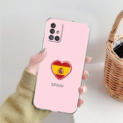 Clear Phone Case with Spain Flag Design - Samsung A52 (A1)