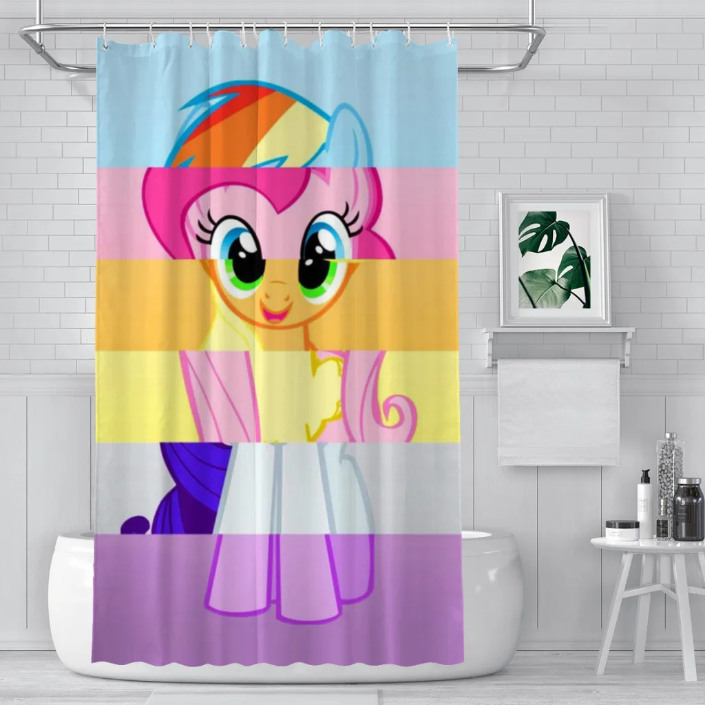 

Littleed Ponyed Shower Curtain for Bathroom Aesthetic Room Decoration