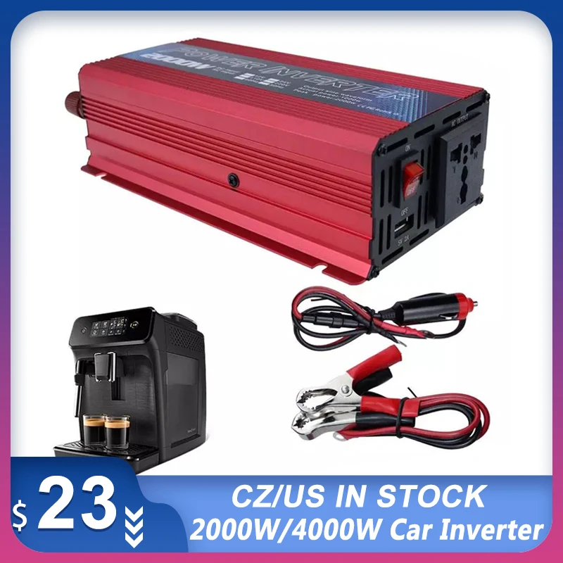 Inverter Per Auto Dc 12 V A Ac 110V 220 V Power 2000W Convertitore Usb Eu Socket W Ebasto 12 Volt Auto Inversor 12 V 220 V Power Inverter