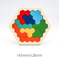 1 Set Wooden Blocks Puzzle Brain Teasers Toy Tangram Jigsaw Intelligence Colorful 3D Russian Blocks Montessori Educational 5