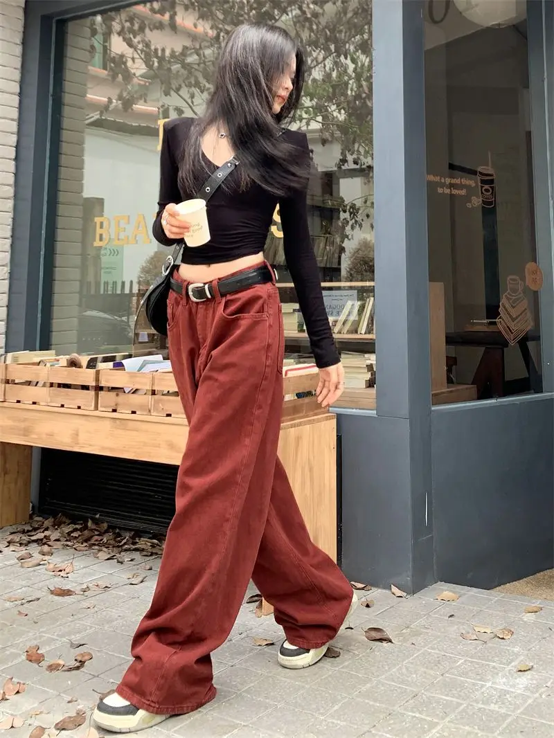 パンツ InsGale 25SS Brick Red Baggy jeans InsGale 25SS Brick Red Baggy jeans - メルカリ