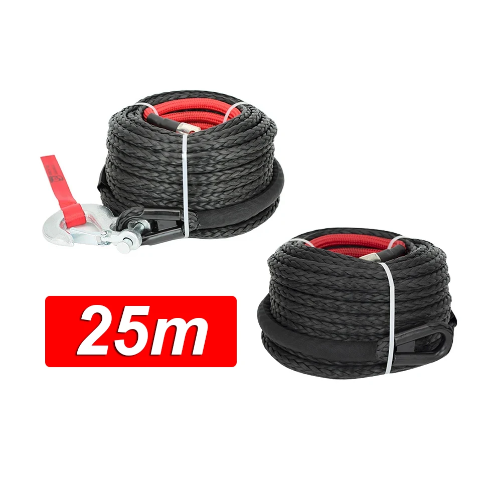 

13mm*25m Synthetic Winch Rope Tow Car 4x4 Off Road Trailer Strap Breaking Strength Max 20500LBS For ATV SUV Vehicle