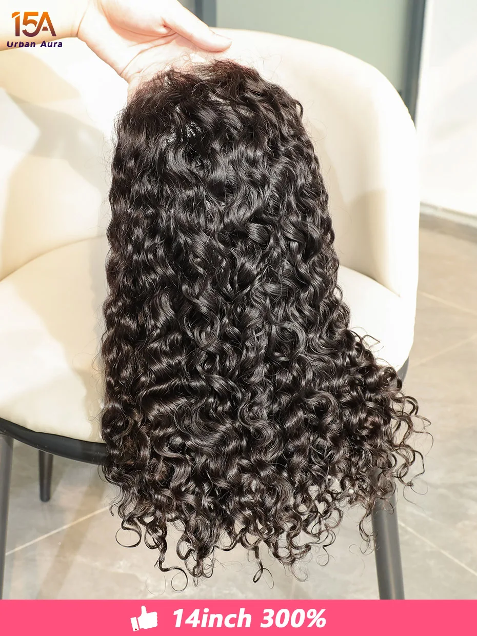 Parrucche per capelli umani al 100% 13x4 bagnate e ondulate grezze vietnamite super doppie disegnate 5x5 parrucche frontali trasparenti con onda d'acqua 250 densità 300 - immagine 5