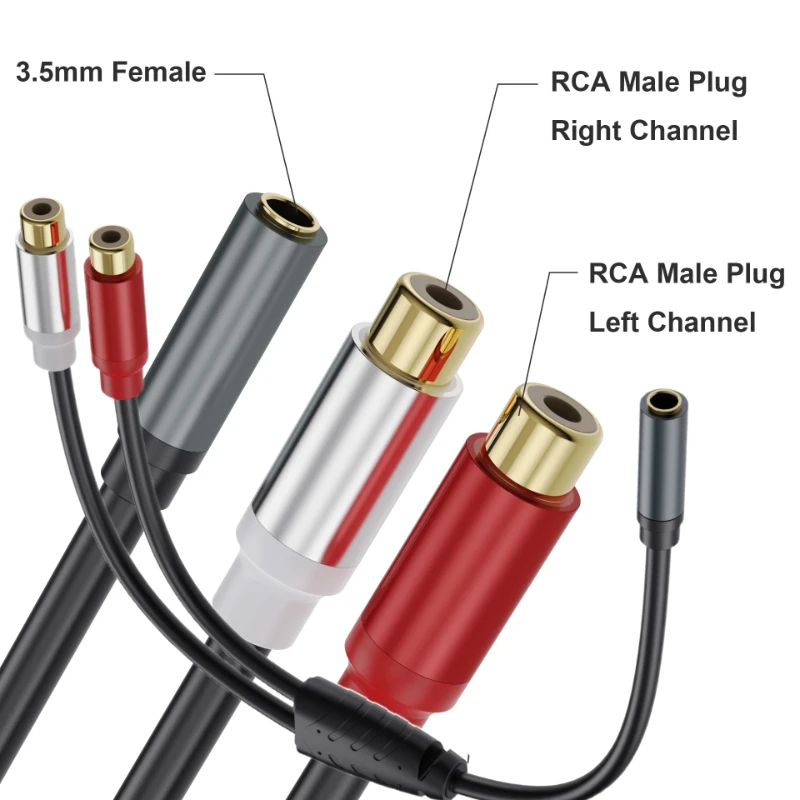 Cavo Audio Doppio Loto Da Femmina A Femmina Da 3.5Mm Cavo Audio Doppio Da 3.5Mm Diviso Da Maschio A Femmina 3.5-2Rca 3.5Mm Cavo Audio 1 In 2