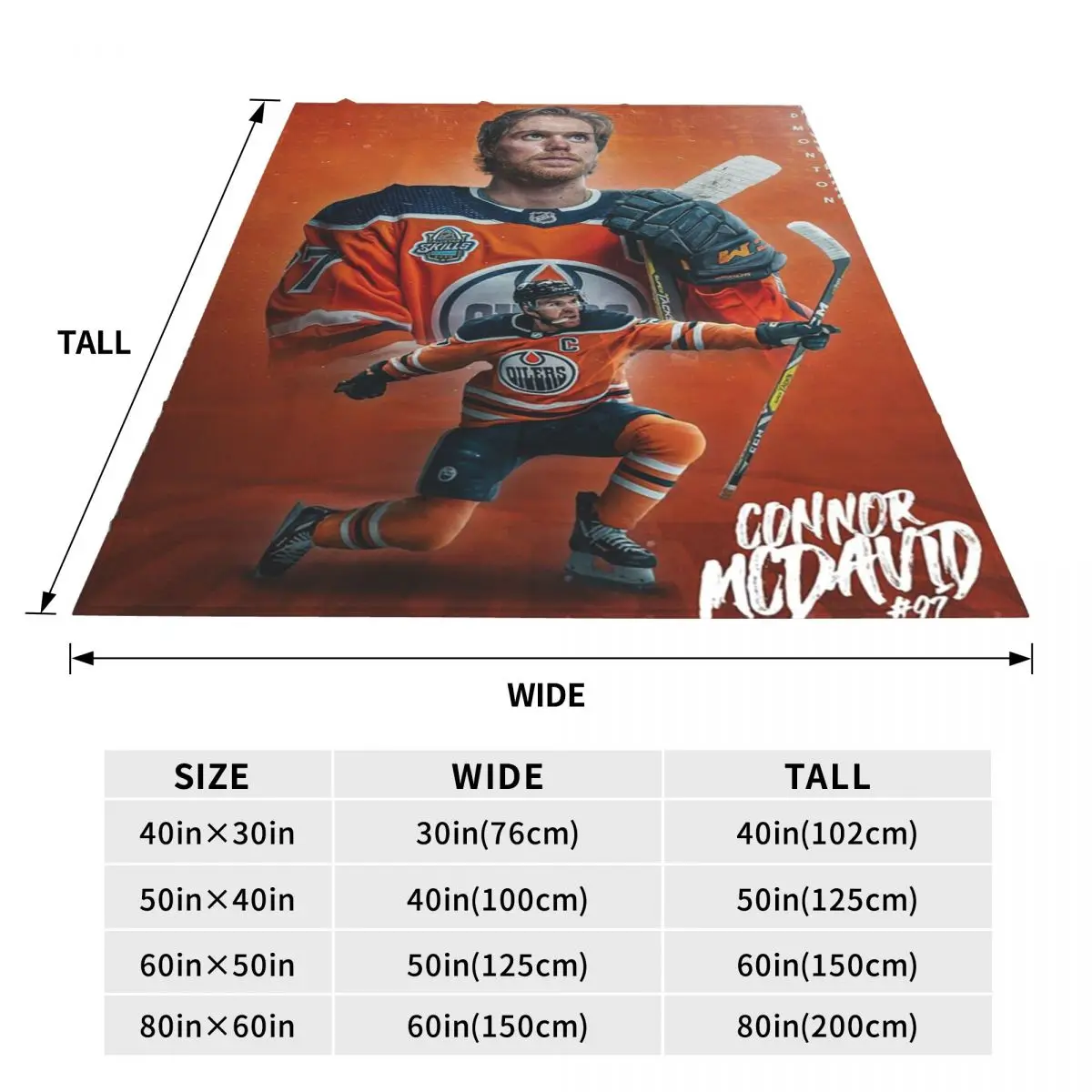 Connor McDavid 97 For Edmonton Oilers Fans Blankets Fleece Lightweight Throw Blanket For Home Bedroom Outdoor Throws Bedspread 4