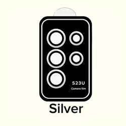 Premium Metal Camera Lens Glass Protectors with 9H Tempered Glass for S25 (Silver)