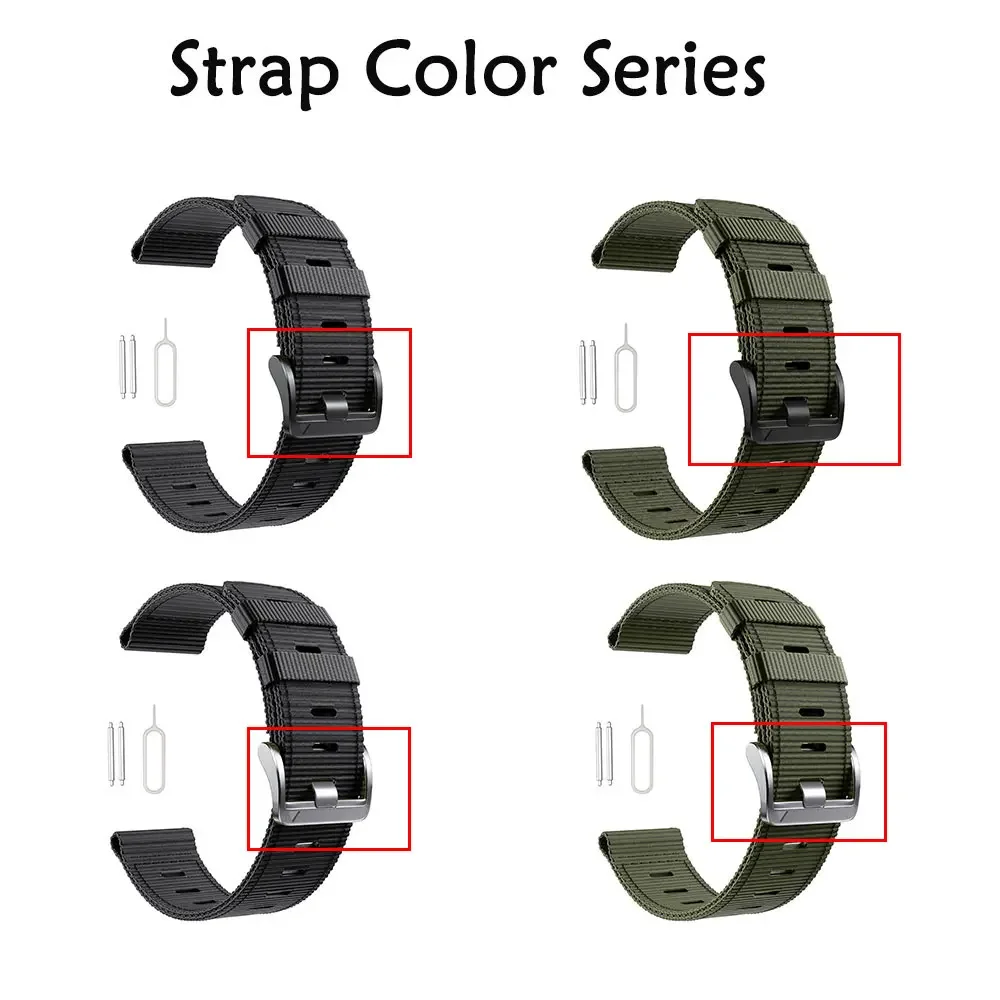 Durable Nylon Sport Band with Reinforced Spring Bars, 22mm