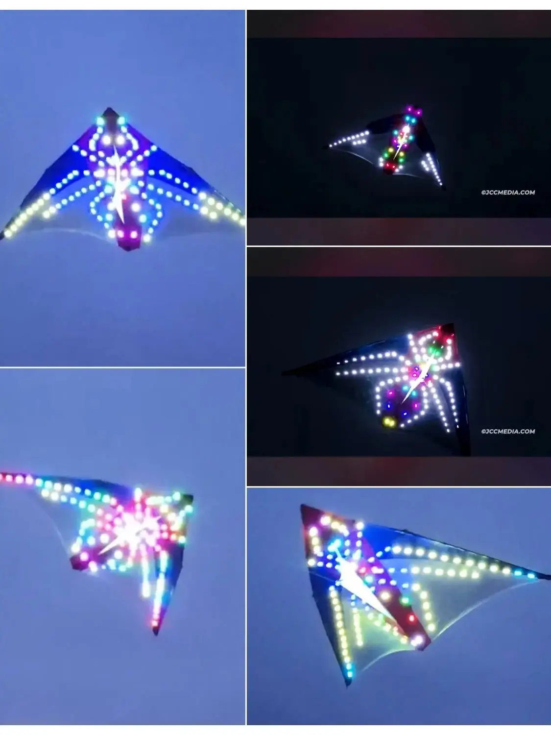 3 SQM delta LED spider triditional color base 544 fabric ripstop umbrella cloth kite with 10m tubing tails in surper high bright