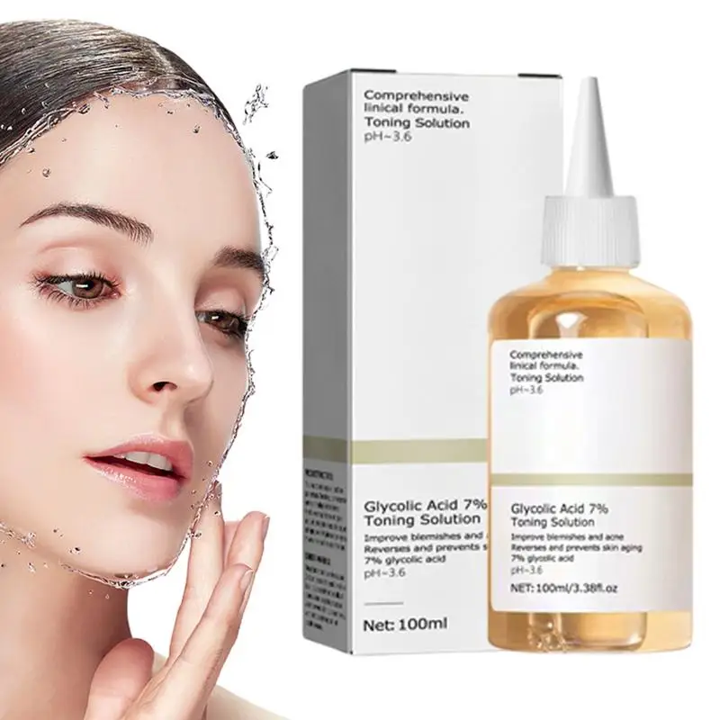 The Glycolic Acid 7% Toning Solution 100ml Repairing Facial Oil Nourishing Gentle Glycolic Acid Toner Face Essence