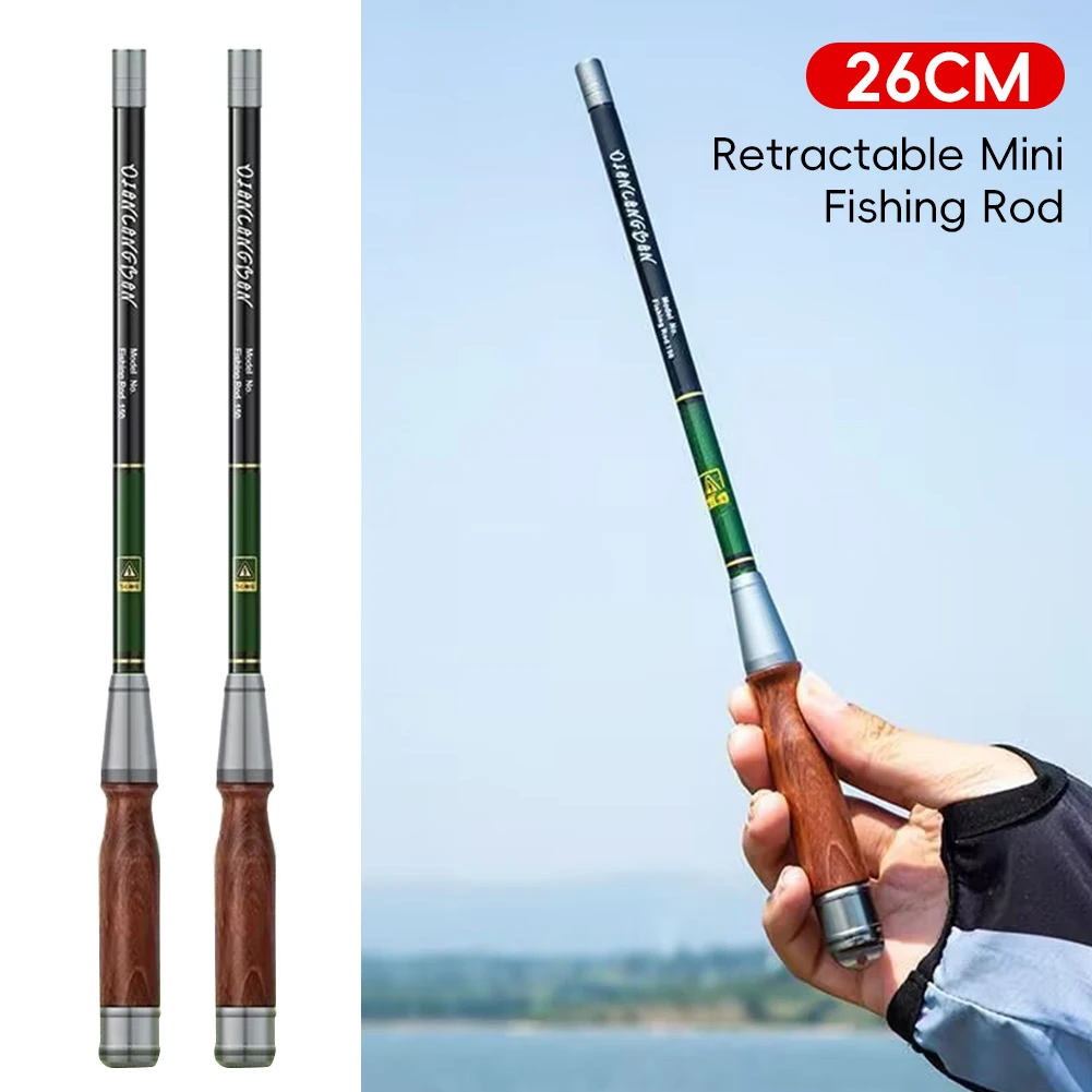 Portable Pen-Style Hand Pole Fishing Gear Equipment Fashion 1PC 26CM Retractable Mini Micro Fishing Rod 37 Action Carbon Fiber