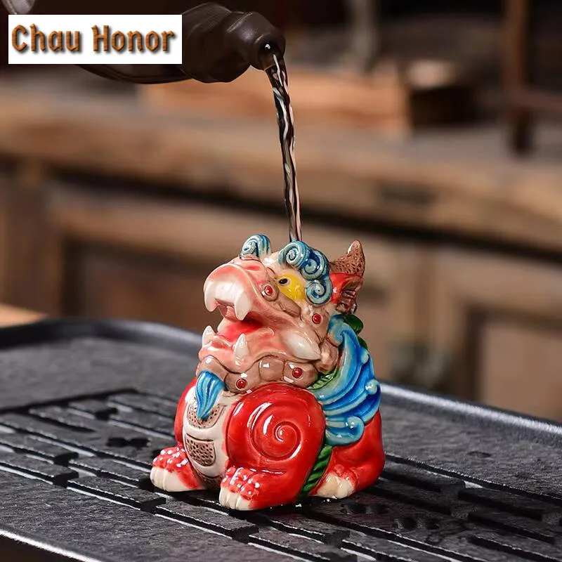 Boutique Tea Pet Creative Decorations For Household Ceramics Toad Statue Tea Ceremony Accessories Craft Figurine Customized Gift