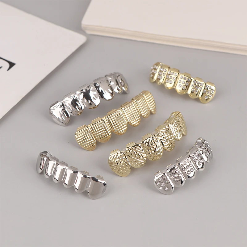 Zähne Grillz Set Für Unisex Oben Unten Mund Gold Silber Farbe Zähne Grills Zahn Kappe Abnehmbare Dental Mode Schmuck – Detail 5