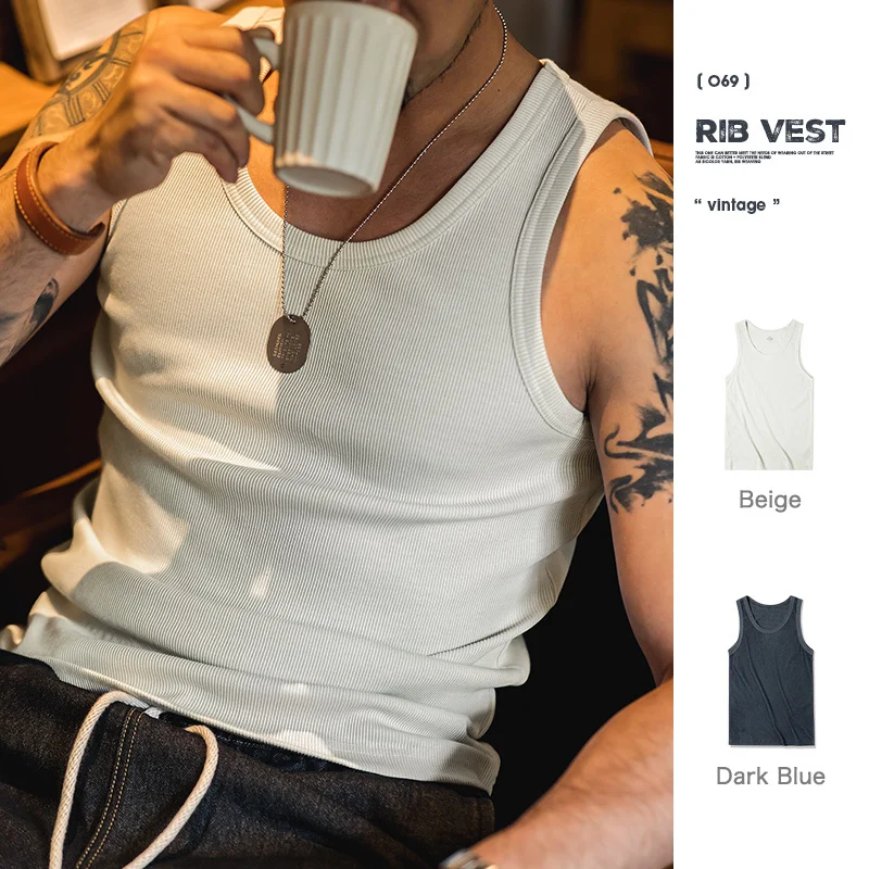 

Maden 2024 New Men's Tank Tops Without Sleeve Brand Plain Top Muscle Vest Sleeveless Tshirts For