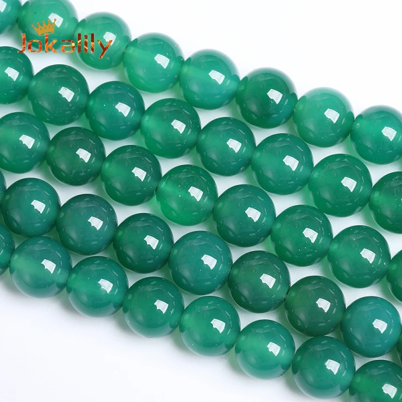 

Natural Stone Green Agates Beads Round Loose Spacer Beads for Jewelry Making Needlework DIY Bracelets