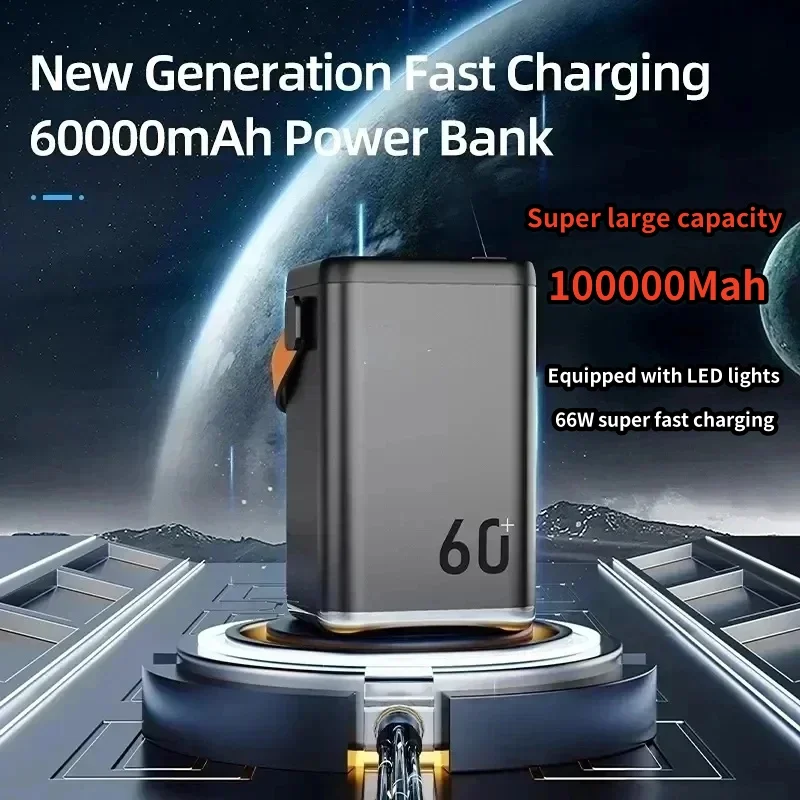

Free Shipping Outdoor Emergency Portable Mobile Power Supply Mobile Phone Charger 60000mah Power Bank Large Capacity Power Bank