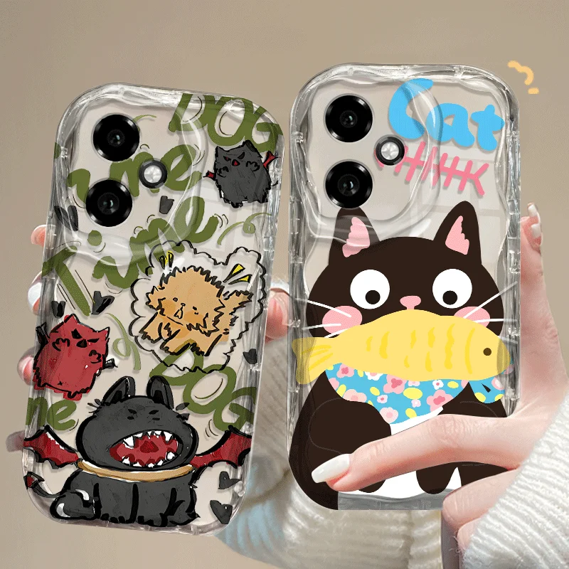 Shockproof Cartoon Cat Pattern Flexible TPU Case - Protective Back Cover s