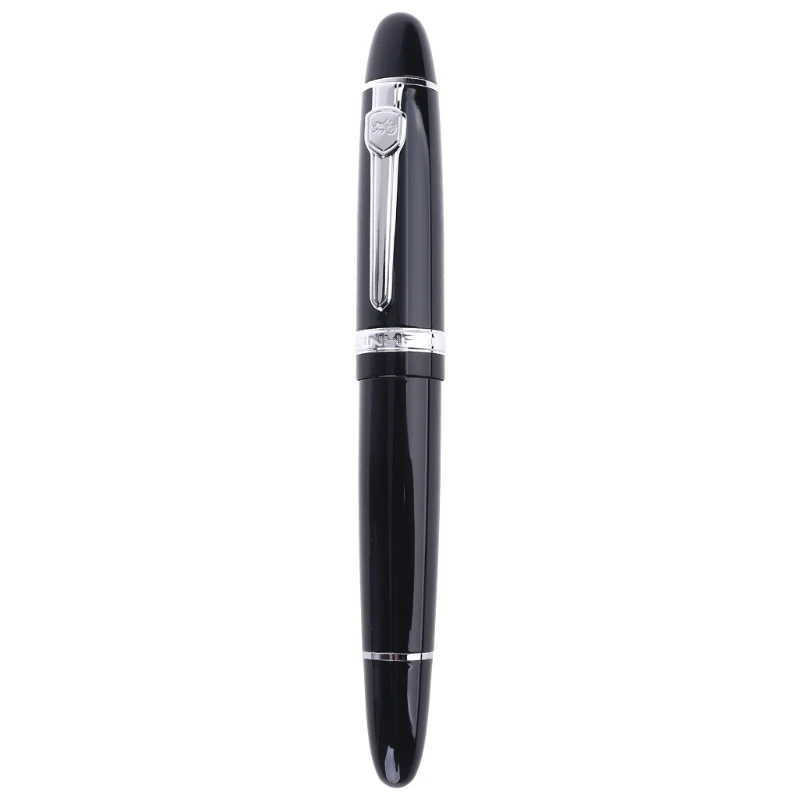 New Jinhao 159 검정색과 은색 M 펜촉 만년필 두꺼운