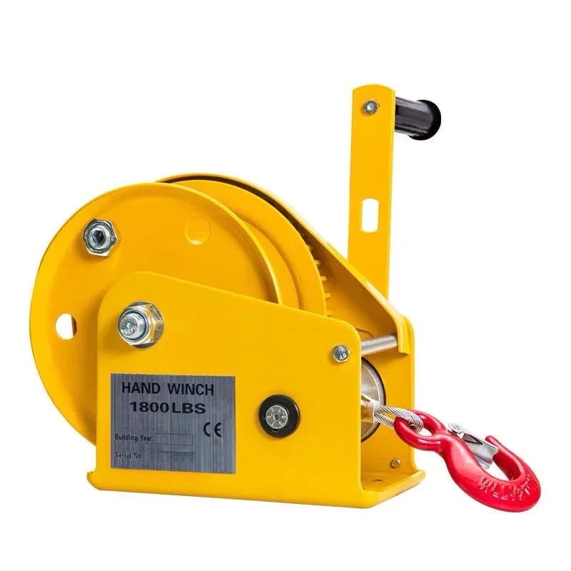 

1800 lbs portable self-locking hand crank two-way self-locking manual winch for household small winch tractor