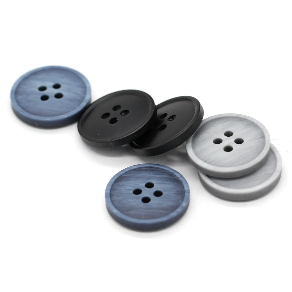 EQUBO 10Pcs 15/20mm Round Black Blue Grey Resin Buttons for Clothing Fashion Men Coat Suit Jacket Sewing Accessories Wholesale 4