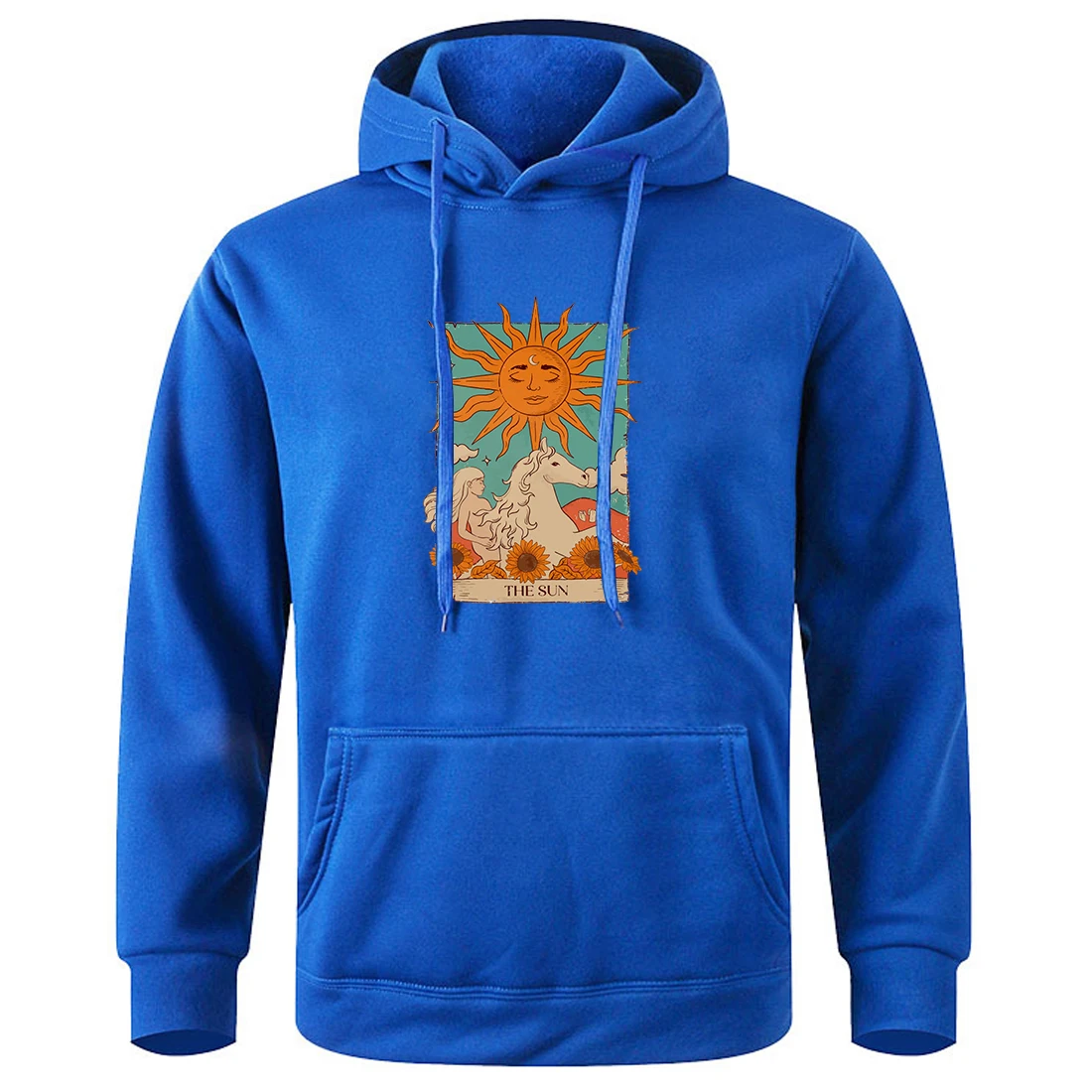 

Tarot Card Art The Sun Print Hoody Man Breathable Soft Oversized Hooded Shirt Basic Casual Hoodies O-Neck Loose Men'S Tracksuit