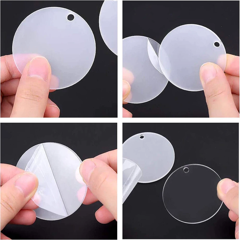 160Pcs 8 Style Acrylic Transparent Circle Discs Set Key Chain Rings and Jump Rings for Crafting Vinyl Projects DIY Supplies
