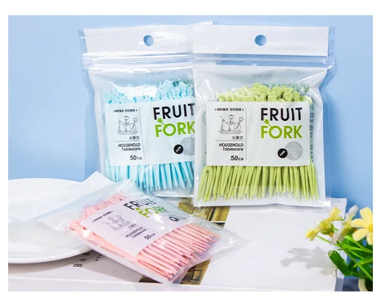 Description Picture 5 of itemMini Children's Animal Farm Fruit Fork Cartoon Snack Cake Fork Bento Accessories Dessert Food Fruit Toothpicks Chopsticks