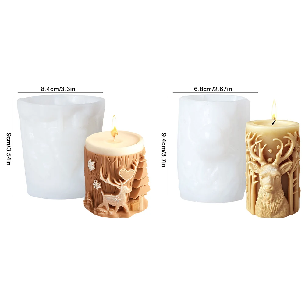 Scented Candle Silicone Mold DIY Handmade Christmas Candle Making Tools Merry Christmas Phrases Pillar Candle Mould X-mas Gifts