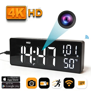 Telecamera Orologio WiFi Wireless Mini 1080P con Rilevamento Movimento, Telecamera di Sicurezza DVR P2P per Interni Casa e Ufficio con Allarme