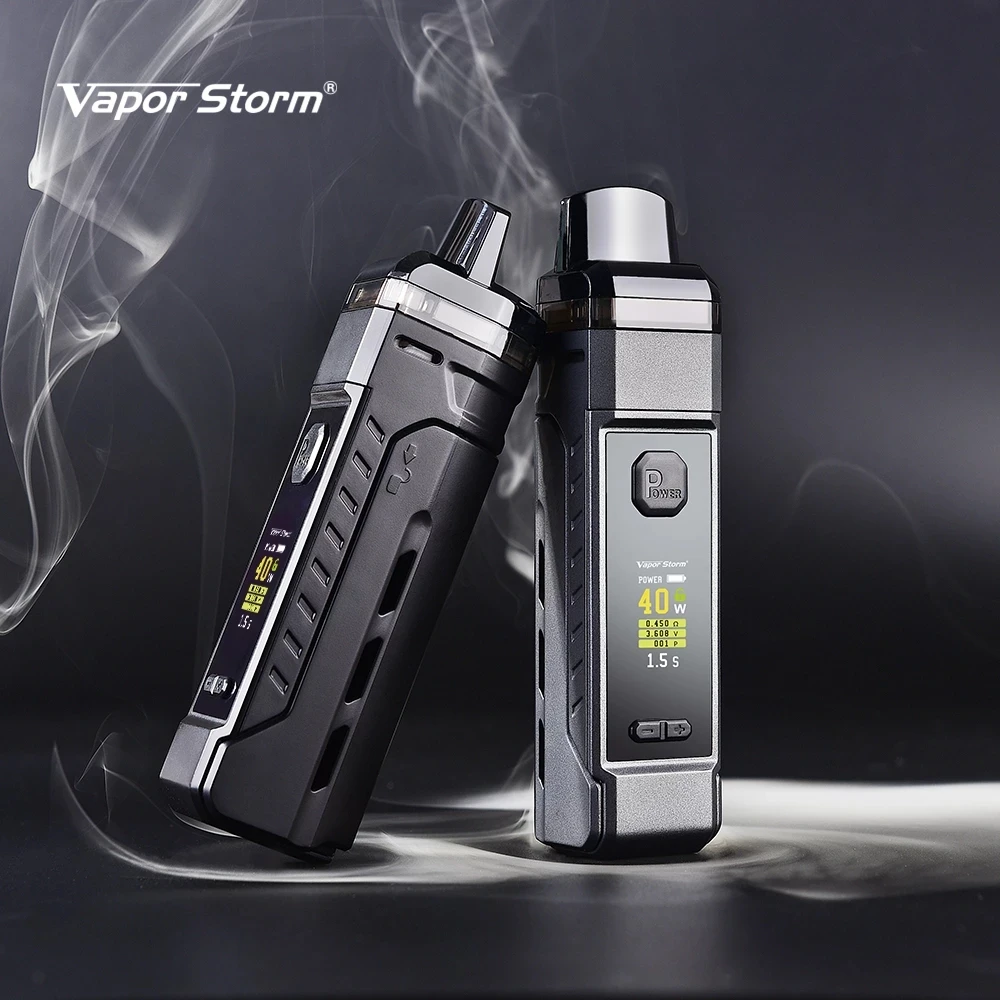 

Electronic cigarette Vapor Storm V-PM 40W Vape Pod Kit 510 Thread 4.8ml Atomizer Power Compatible By 18650 Battery VS VINCI X
