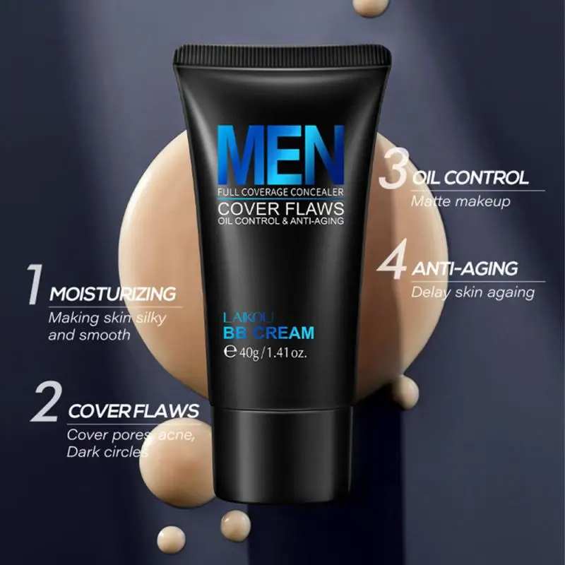 40g Men's BB Cream Natural Waterproof Full Coverage Concealer Whitening Oil Control Face Foundation Cosmetics bb cream