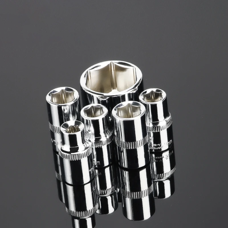 1PCS 3/8" Ratchet Socket 6-24mm Hex Socket Wrench Head Socket Adapter Socket Driver For Ratchet Wrench Auto Repair Hand Tool 6