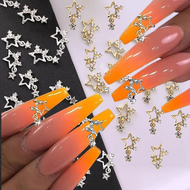New Luxury 3D Pentagram Dangle Nail Charms 10pcs Glitter Rhinestone Alloy  Pendant Star Nail Jewelry Star Pendant Nail Charms Y2K - AliExpress