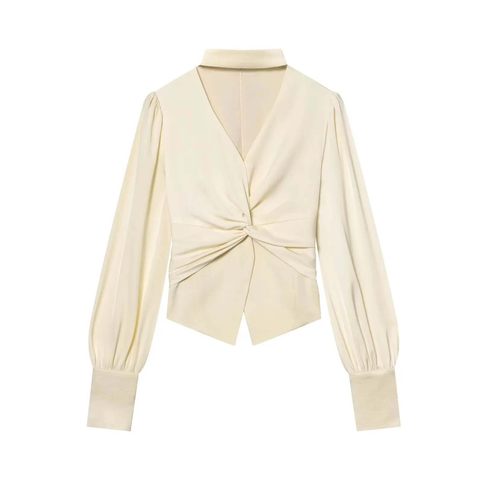 V Neck Halter Women Shirt 2026 Spring New Waist-Cinching Splice Blouse Woman Tops Long Sleeve Loose Elegant Blouses Top ﻿ ﻿