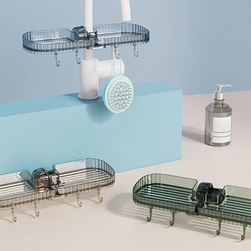 

Faucet Rack Sink Organizer Plastic Hanging Basket Racks With Hooks Faucet Holder Soap Drainer Towel Rack Shelf Organizer Kitchen