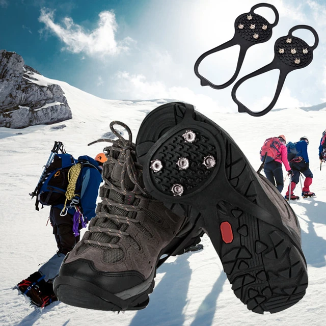 1Pair Kids Anti-Skid Snow Ice Gripper Climbing Shoe Spikes Grips