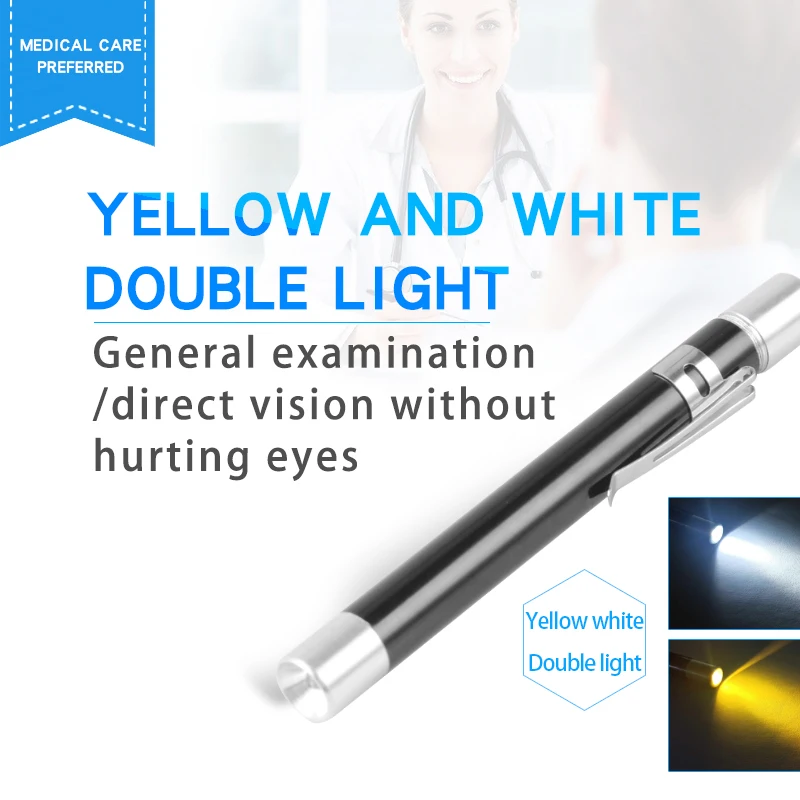 

Mini Pen Light Portable Flashlight Pocket Torch Light Uses 2*Aaa Batteries Led Pupil Light