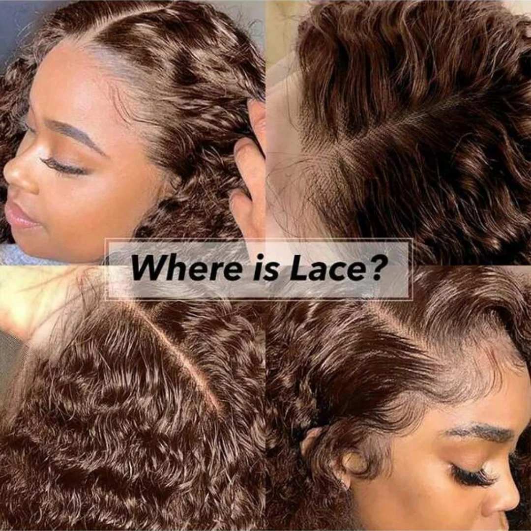 Chocolate Brown 13x4 Human Hair Wigs HD Lace Human Hair Wig 34 Inch Brown Deep Curly Lace Frontal Wigs 13x4 Transparent Lace Wig 4