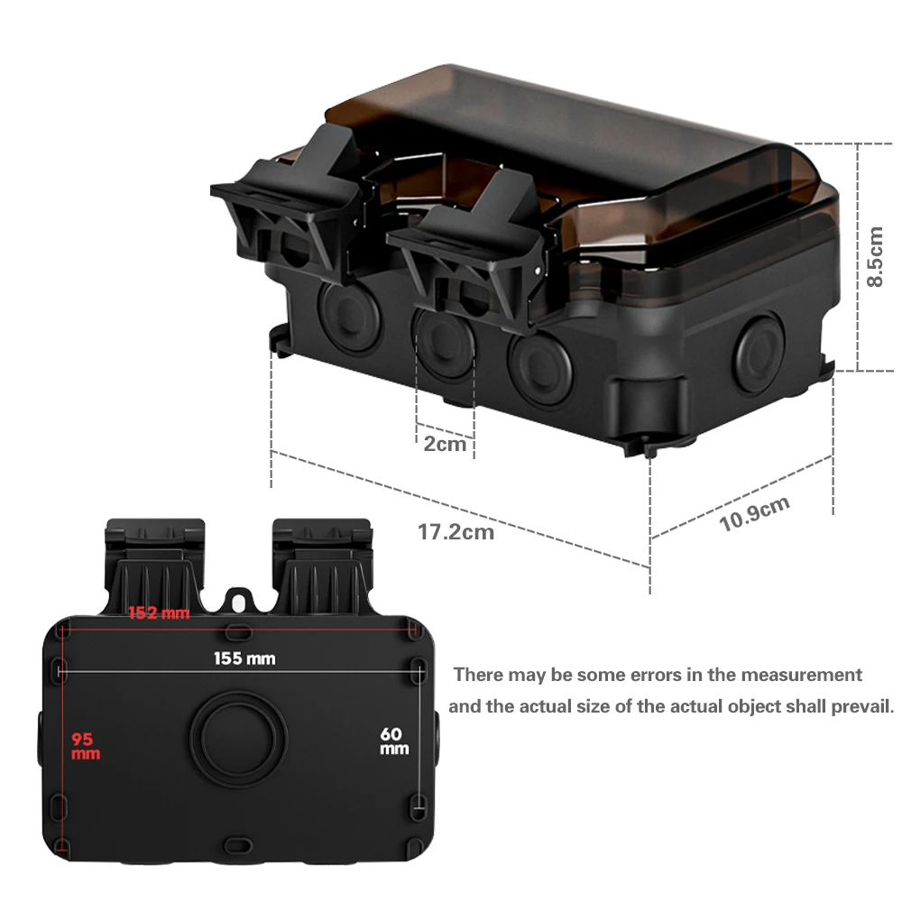Electrical Socket EU Socket IP66 Waterproof outdoor plug Wall Socket Outlet Power for Garden Garage Basement