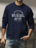 T-shirt versatile casual autunno e inverno stampata con lettere larghe e alla moda a maniche lunghe da uomo in cotone 100% 1