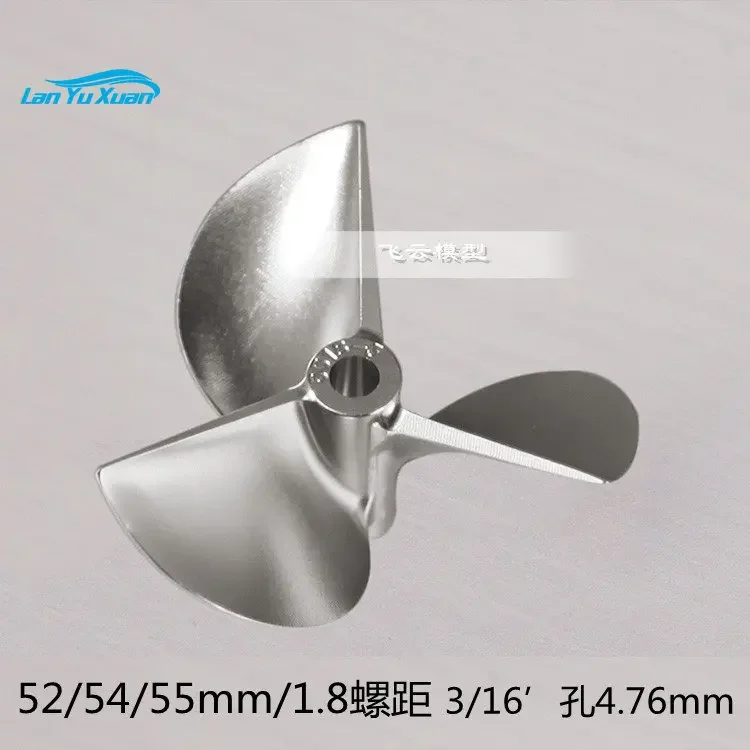 

CNC трехшаговый пропеллер шаг 18 диаметр 52/54/55 мм металлический лодочный пропеллер с дистанционным управлением использование модели корабля